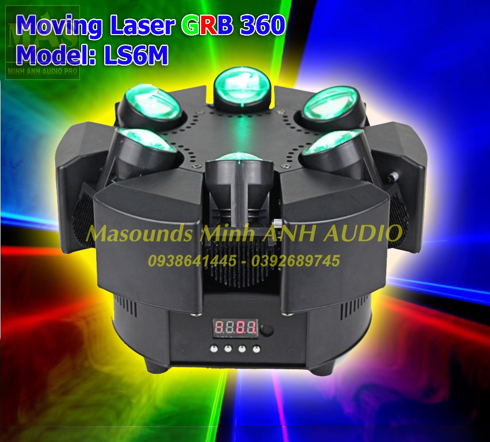 Đèn Moving Laser 6 Mắt Full Màu RGB LS6M